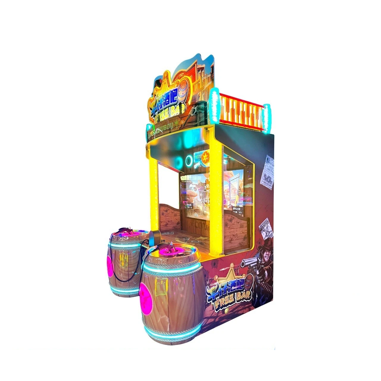 Coin Operated West Cowboy Amusement Arcade  Amusement Simulator  Kids Shooting Videos Game Machine Excluding Freight