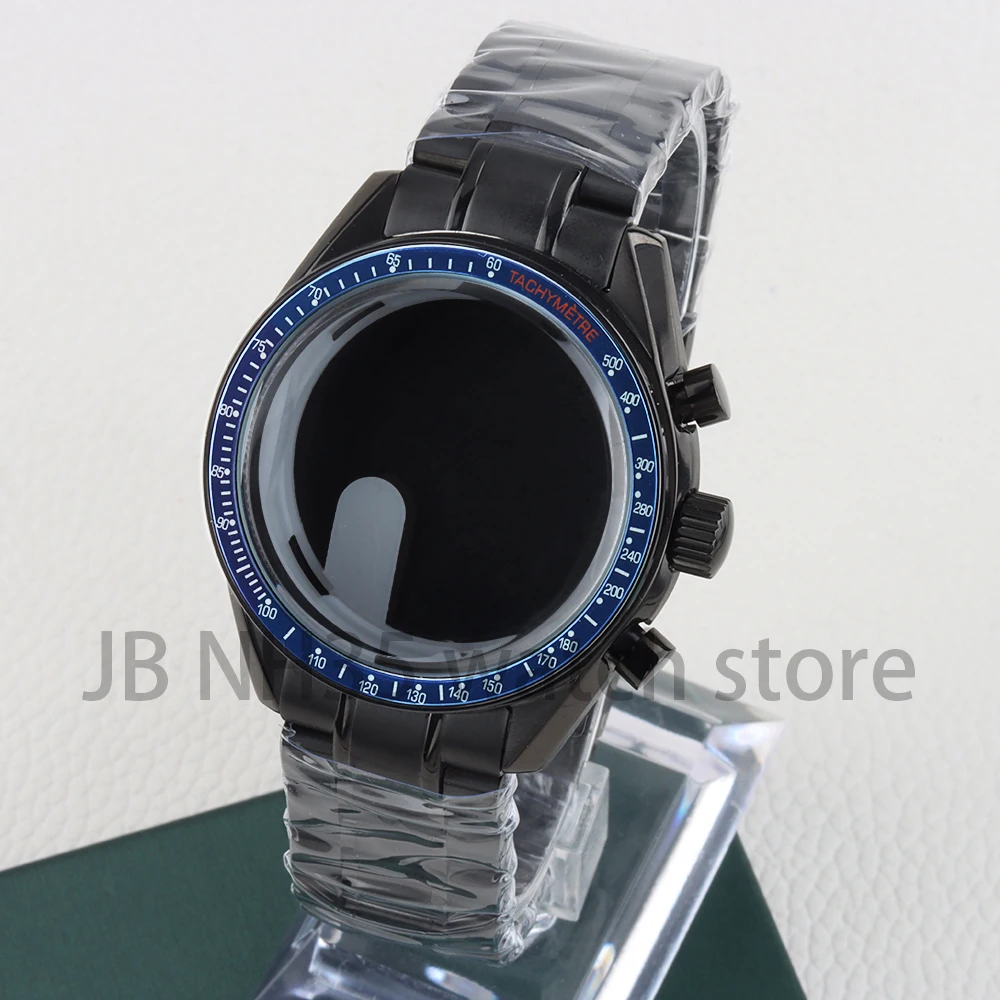 

Blue Bezel 40MM Watch Case Multi-Functional Men's Parts Water Resistant For Quartz CHRONOGRAPH VK63 VK64 Movement 32.5MM Dial