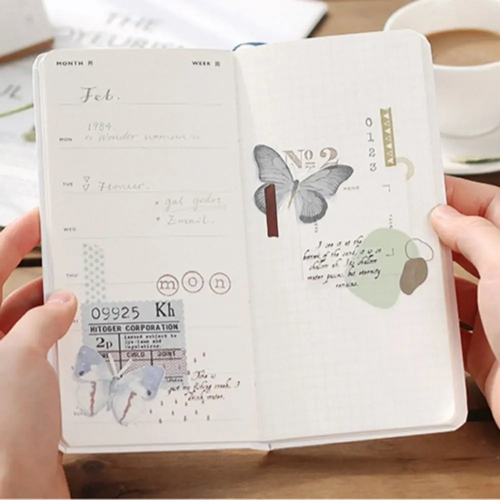 168 Pages Agenda Planner Notebook Thick Paper Creative 180° Lay-Flat Notebook Multifunction Art Forest Series