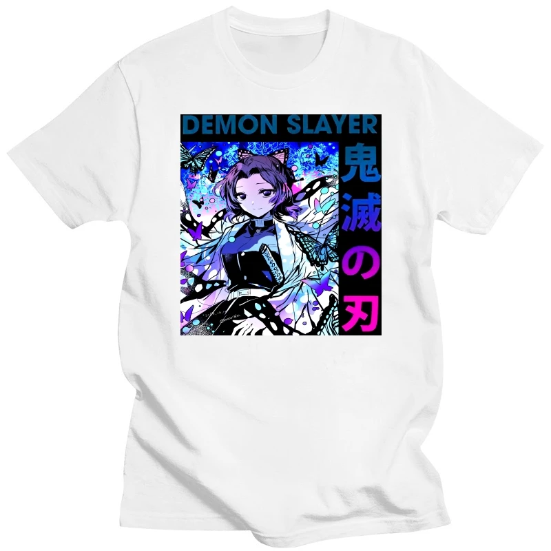 Harajuku Anime Demon Slayer Kimetsu No Yaiba Tshirt Men Tee Tops Cotton T Shirt Short Sleeve Manga Shinobu Kocho T-shirt