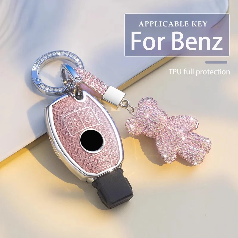 

Fashion Diamonds TPU for Mercedes Benz W205 W212 W211 W204 W222 W463 CLA GLC GLK W203 GLK300 CLS SLK Car Key Case Cover Keychain