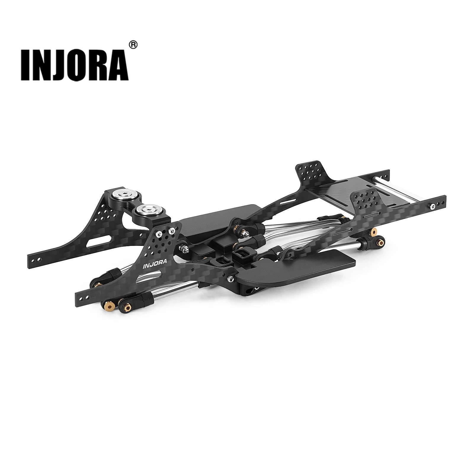 INJORA Carbon Fiber LCG Chassis Kit for 1/24 SCX24, 132mm Wheelbase, 12° Skid Angle
