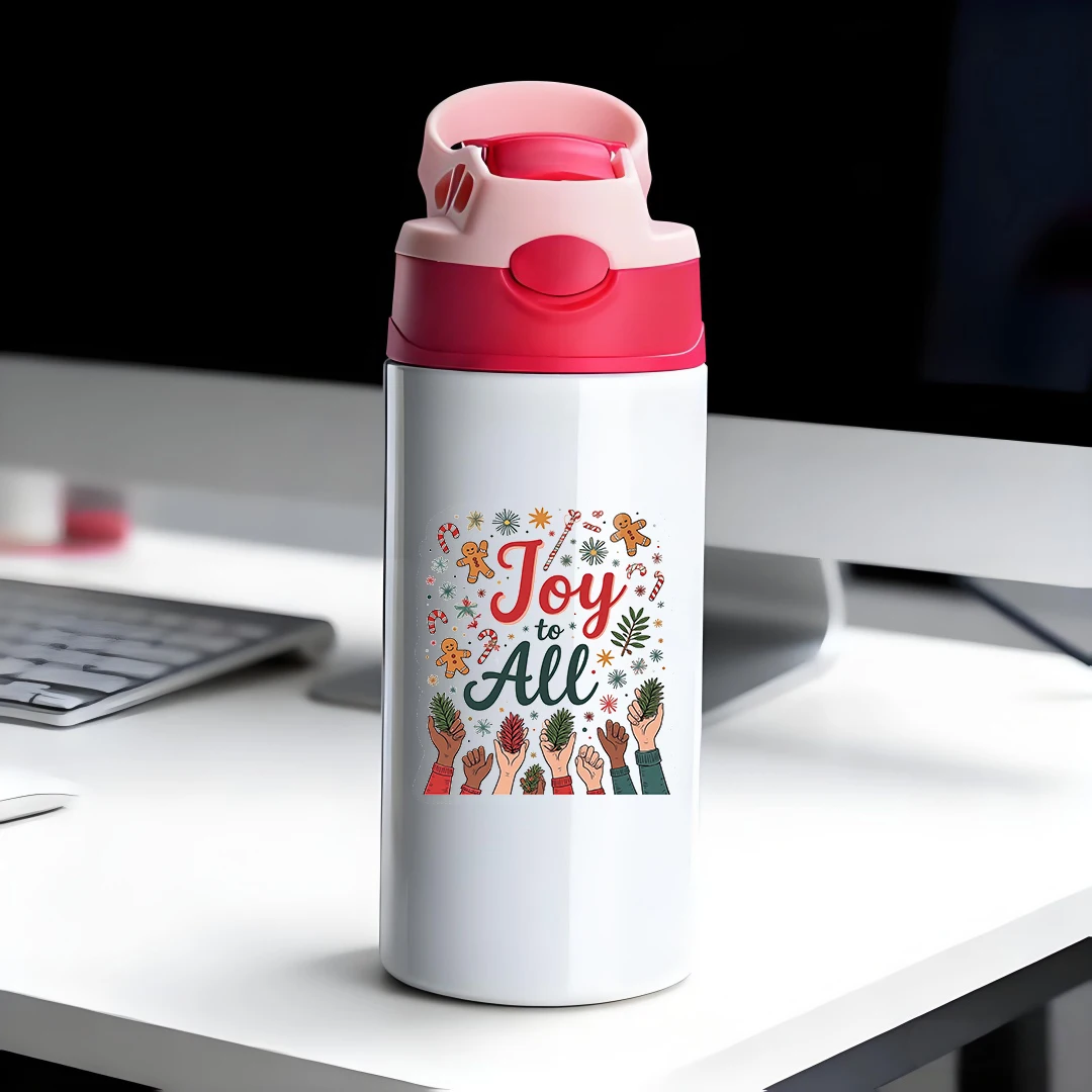 

304 stainless steel thermal cup + cute Christmas illustration design + child-friendly straw cup + holiday gift selection