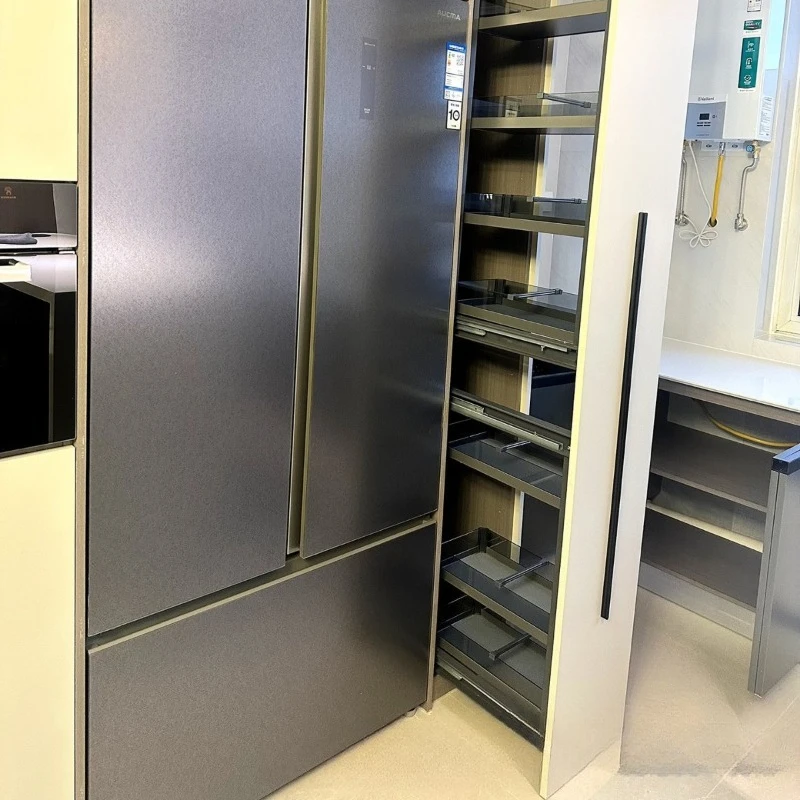 Side pull basket cabinet