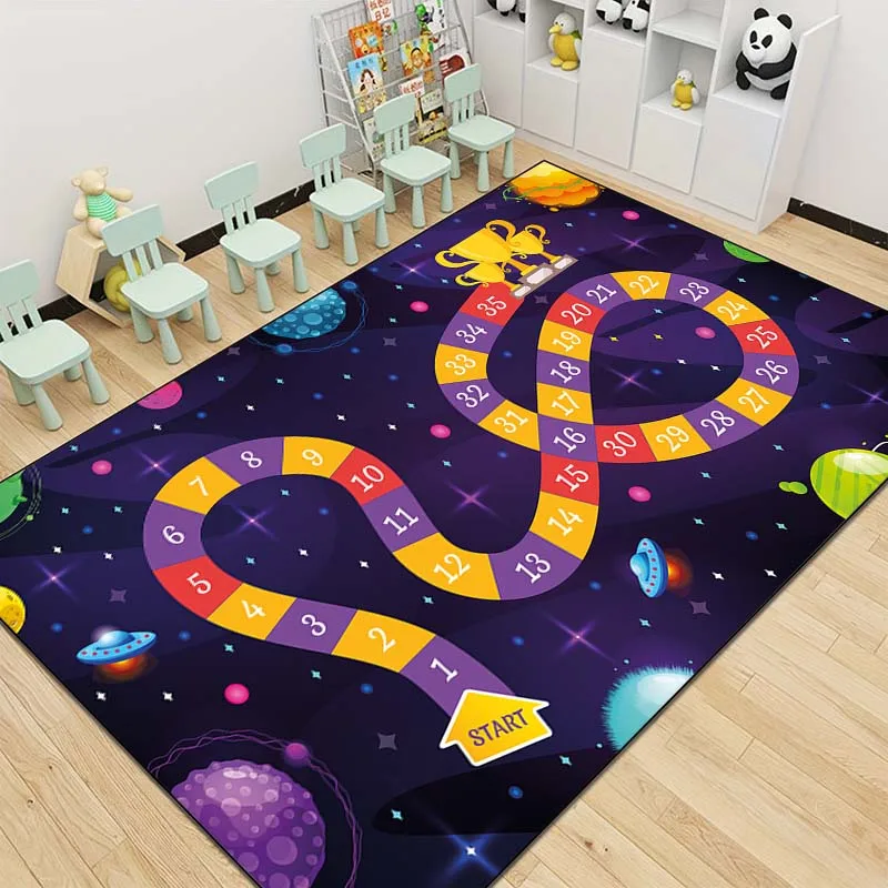 15 Size Snakes and Ladders Game Pattern Rug Carpets for Bedroom Living Room Mat Creative Door Mat Dressing Room Rugs Play Mats