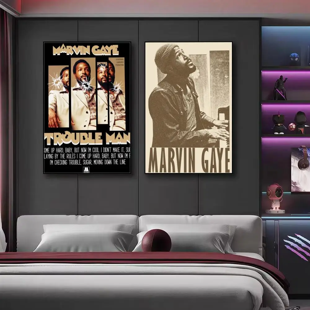 Singer M-Marvin Gaye Poster Wall Art Print, Aesthetic Room Decor, Modern Home Decor, Removable Print view 4
