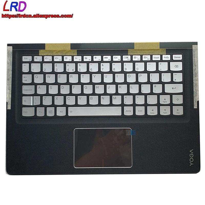 

New C Cover Upper Case Palmrest with UK English Backlit Keyboard for Lenovo Ideapad Yoga 900S-12ISK Laptop 5CB0K93854 SN20K09882