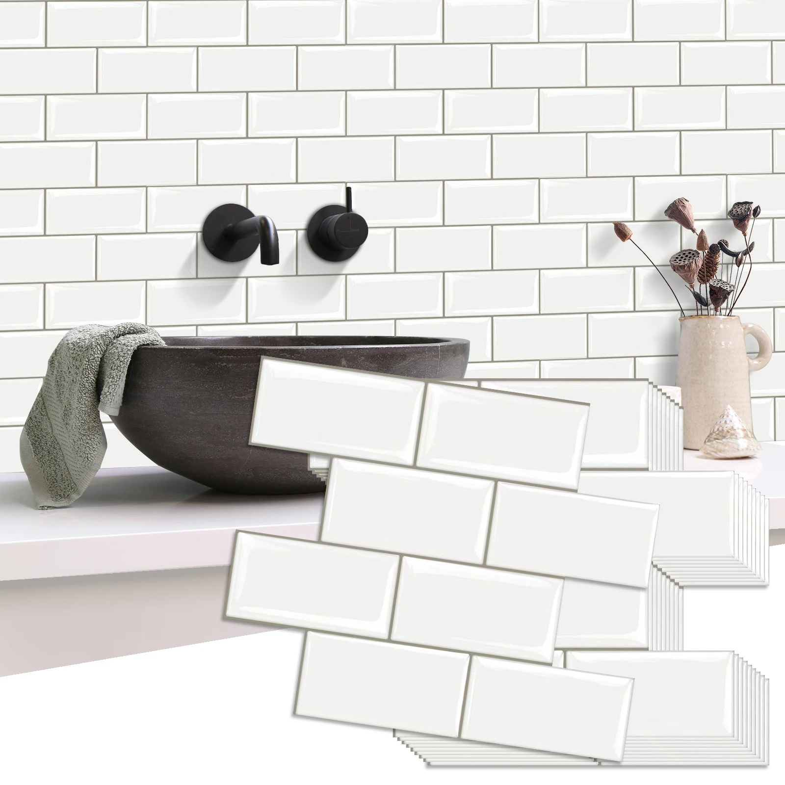 

Для 10 шт. 3D наклейки на стену, толще 2,5 мм, декоративная наклейка на плитку, самоклеящиеся наклейки на плитку для кухни, спальни