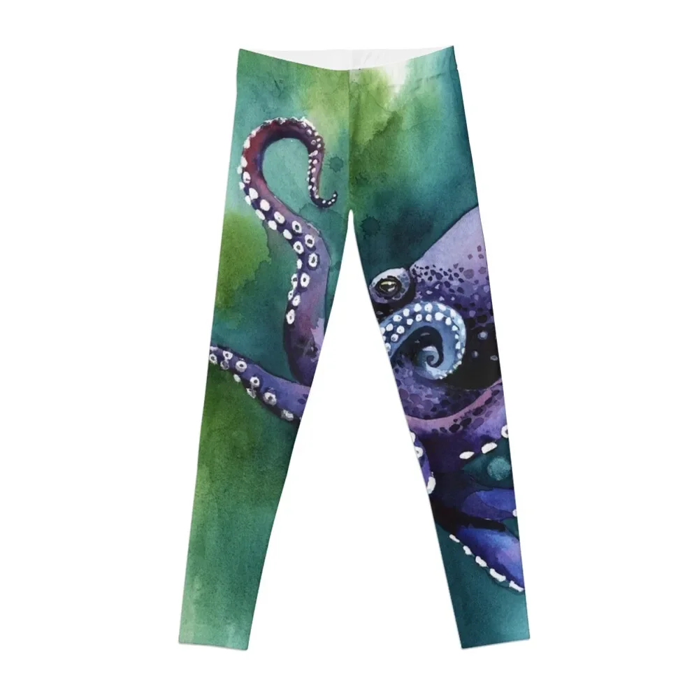 

Purple Octopus Floats Peacefully Leggings legging push up Clothing fitness gym womans Womens Leggings