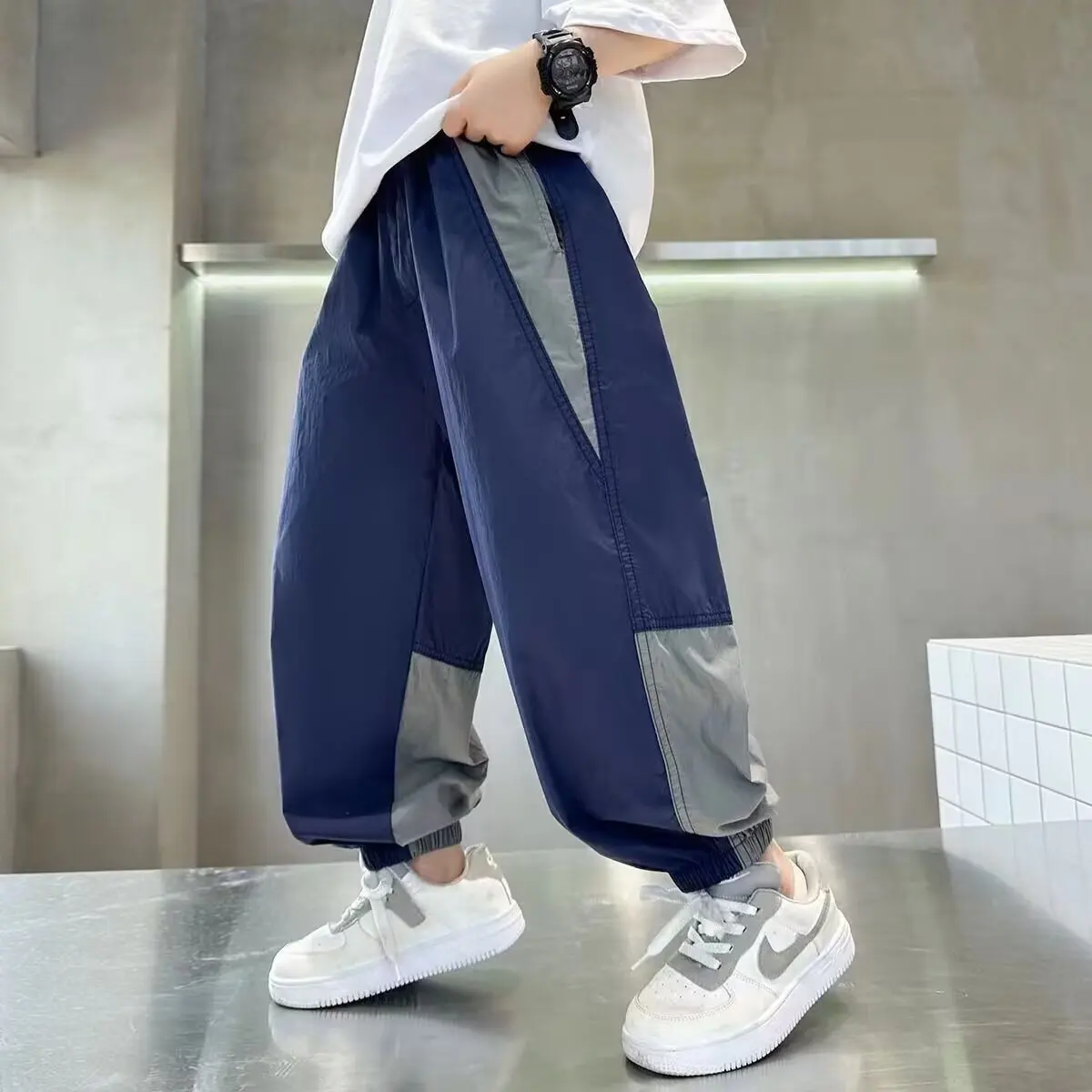 

Новый летний наряд, крутые и модные спортивные брюки, брюки от комаров для мальчиков, летние тонкие дышащие брюки