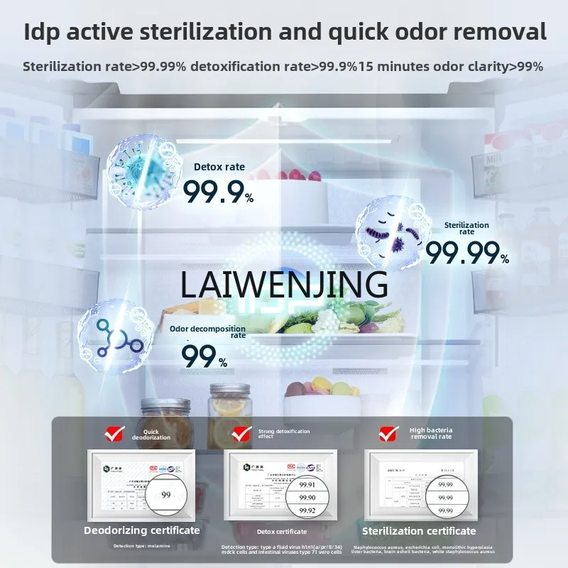 Czterodrzwiowa lodówka MJY Dual System IDP Double Clean Cross Folio o dużej pojemności