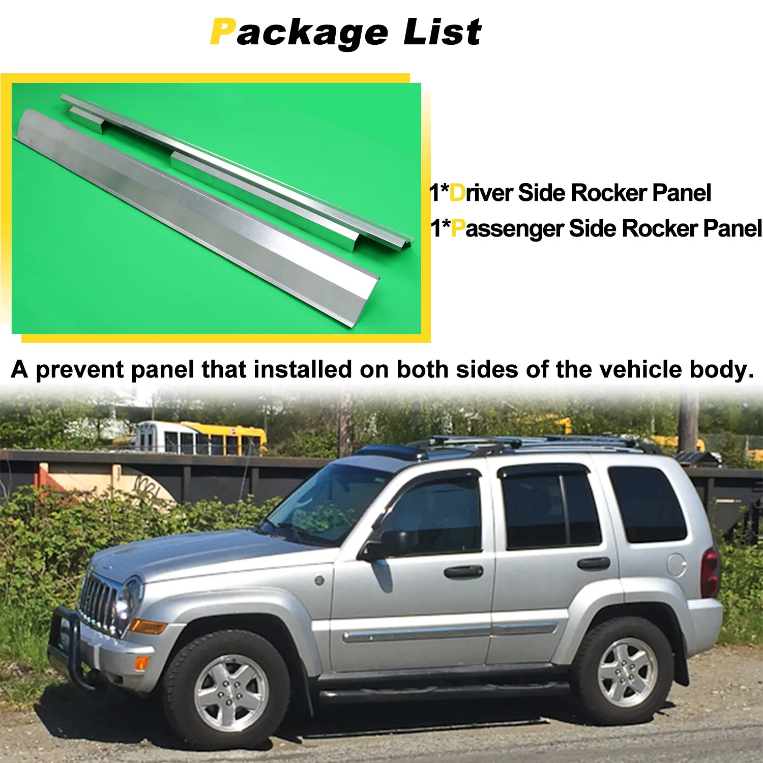 لسيارة جيب ليبرتي 4Door 2002-2007 سائق لوحة الروك سهل الارتداء + جانب الركاب