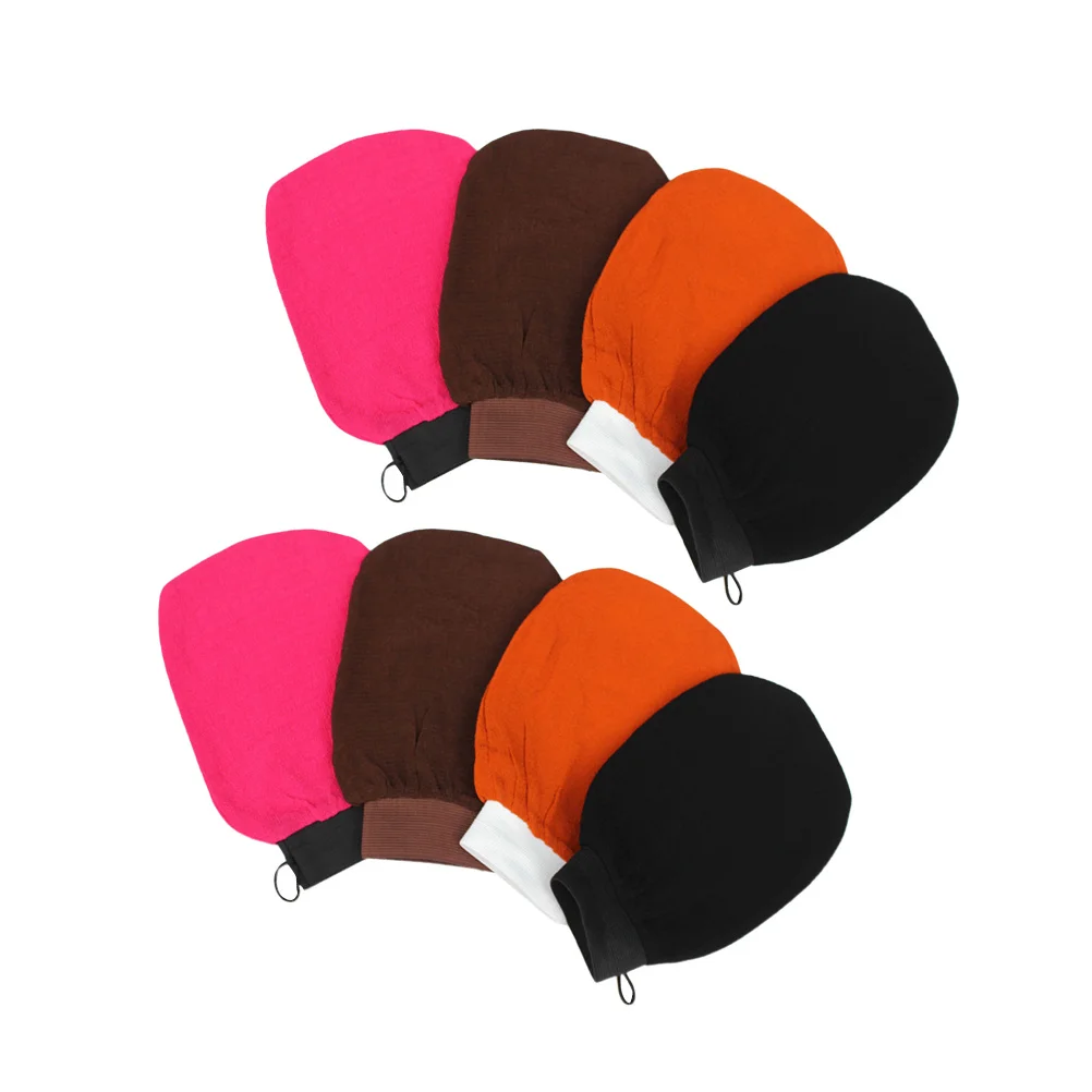 

8pcs Bath Exfoliating Gloves Shower Scrubber Body Skin Care Deep Clean Exfoliation Mittens Rough Texture Wash Tool Random Color