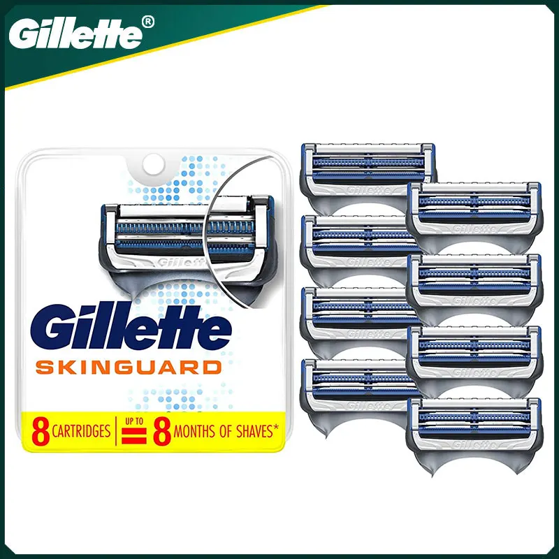 

Original Gillette SkinGuard Men's Razor Blade Refill 2 Layers for Sensitive Skin Beard Shaving 2-12PCS Replacement Shaver Heads