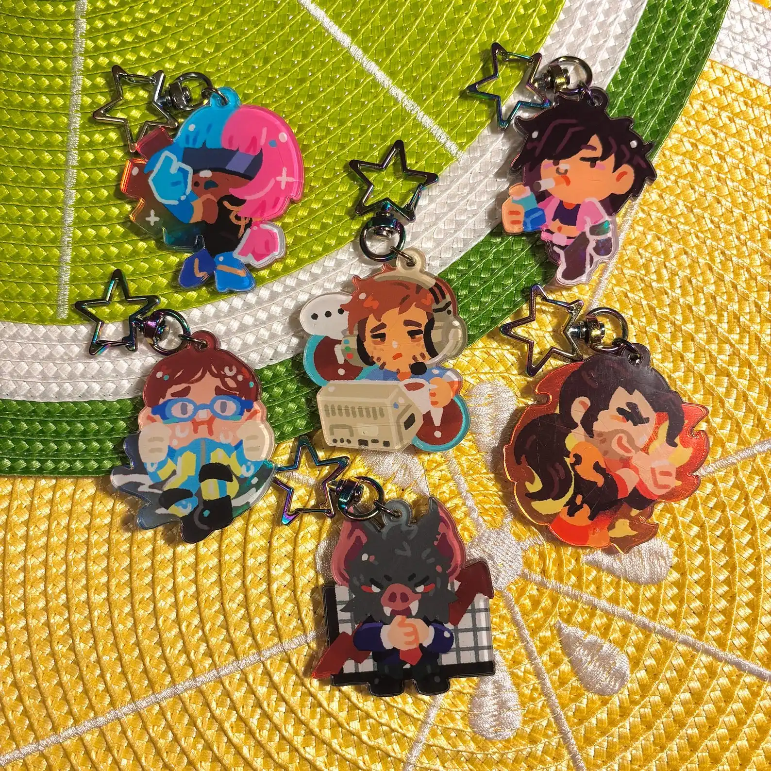 Dispatch Z-team Robert Blazer Phenomaman Malevola Flambae Waterboy Visi Sonar Prism Rainbow Acrylic Charms