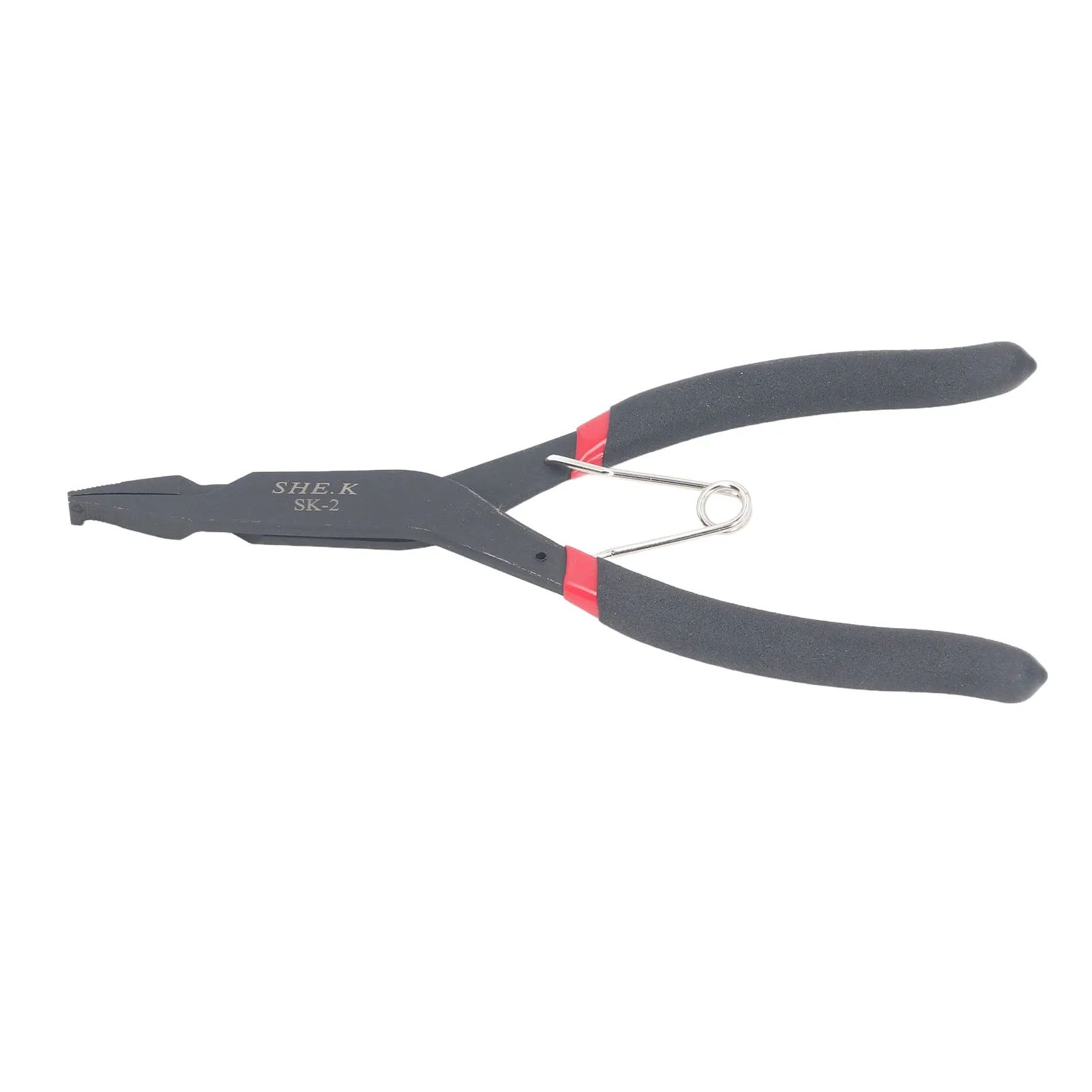Pince à serrage à tête plate 90 °   Pince à anneau de verrouillage à pointe coudée, ouverture de 40mm, épaisseur de 2mm, poignée ergonomique en Pvc, acier à haute teneur en carbone