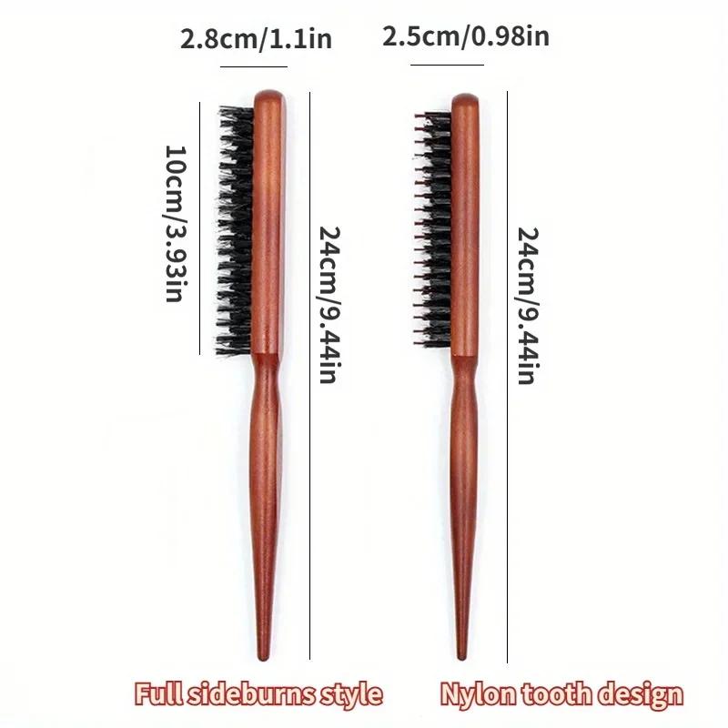 1 pc Natural Boar Bristle Hair Fluffy Comb Wood Handle Hair Brush Anti-static Barber Hair Comb Salon Hairdresser Styling Tool