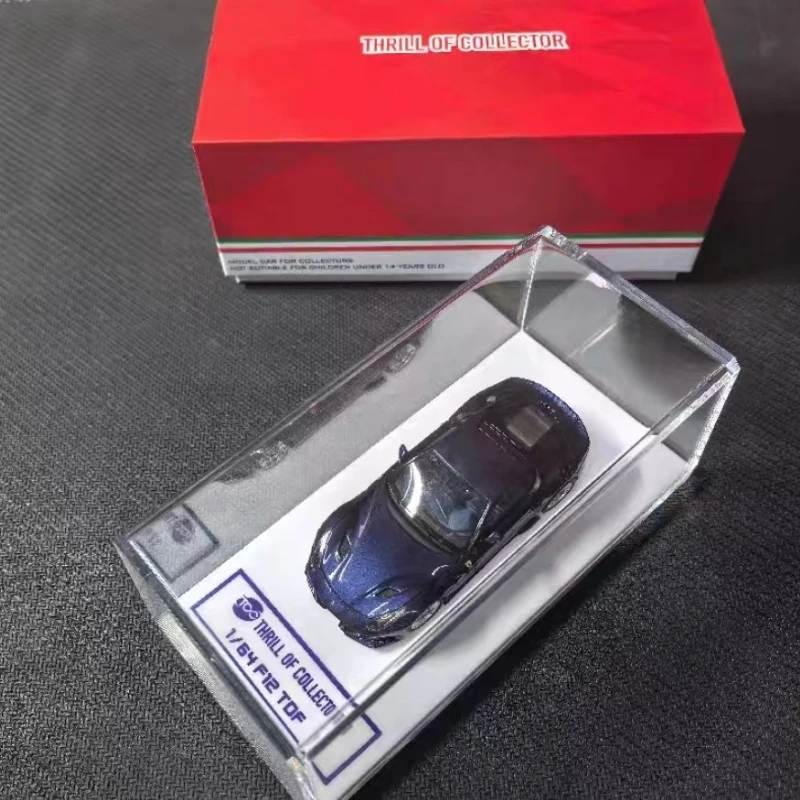 TOC Fuleme 1/64 812C véhicule à moteur en alliage bleu modèles moulés sous pression voiture jouets Collection cadeaux de noël pour garçon