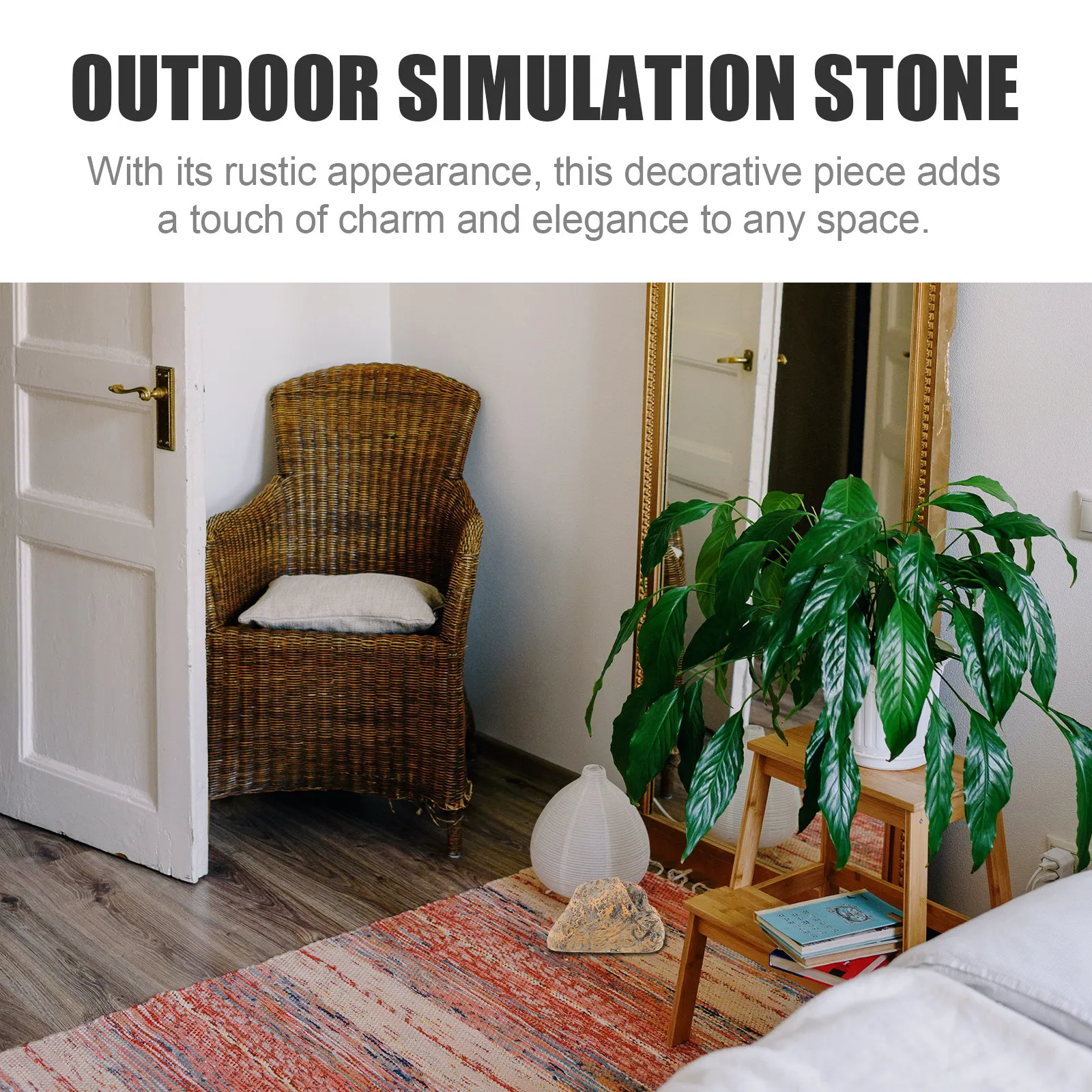 Simulation Stone Key Storage Box Outdoor Decorative Key Hider Hidden Compartment Garden Storage Box for Spare Keys