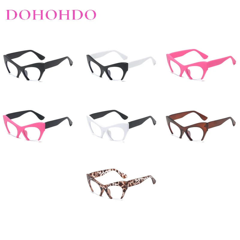 Vintage Brand Designer Cat Eye Half Frame Anti-Blue Light Glasses Men Women New Trendy Fashion Luxury Eyewear For Office Work