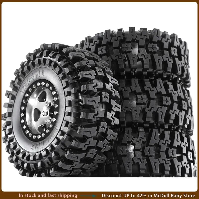 

Metal Beadlock Wheel Beadlock Wheel Rim For 1/10 RC Crawler Car TRX4 D90 D110 Axial SCX10 Rubber Tire RC Car Parts Sliver