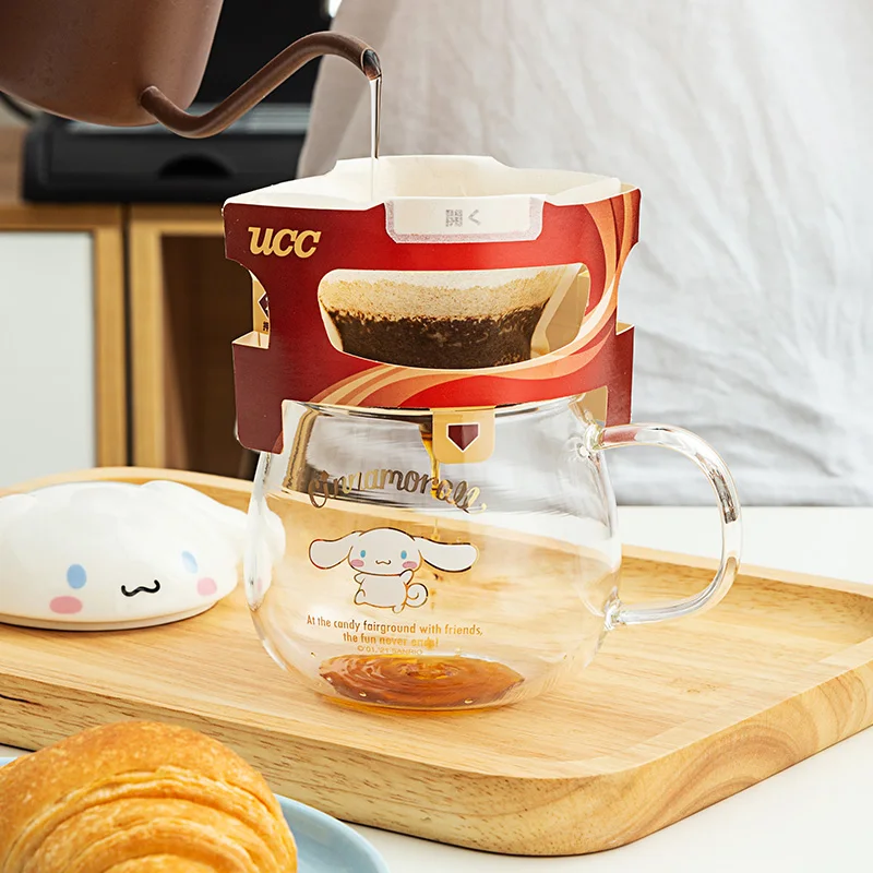 For Sanrio Glass Cup Cartoon My Melody Coffee Mug with 3D Lid Heat-resistant High Borosilicate Glass Water Cups Office Drinkware