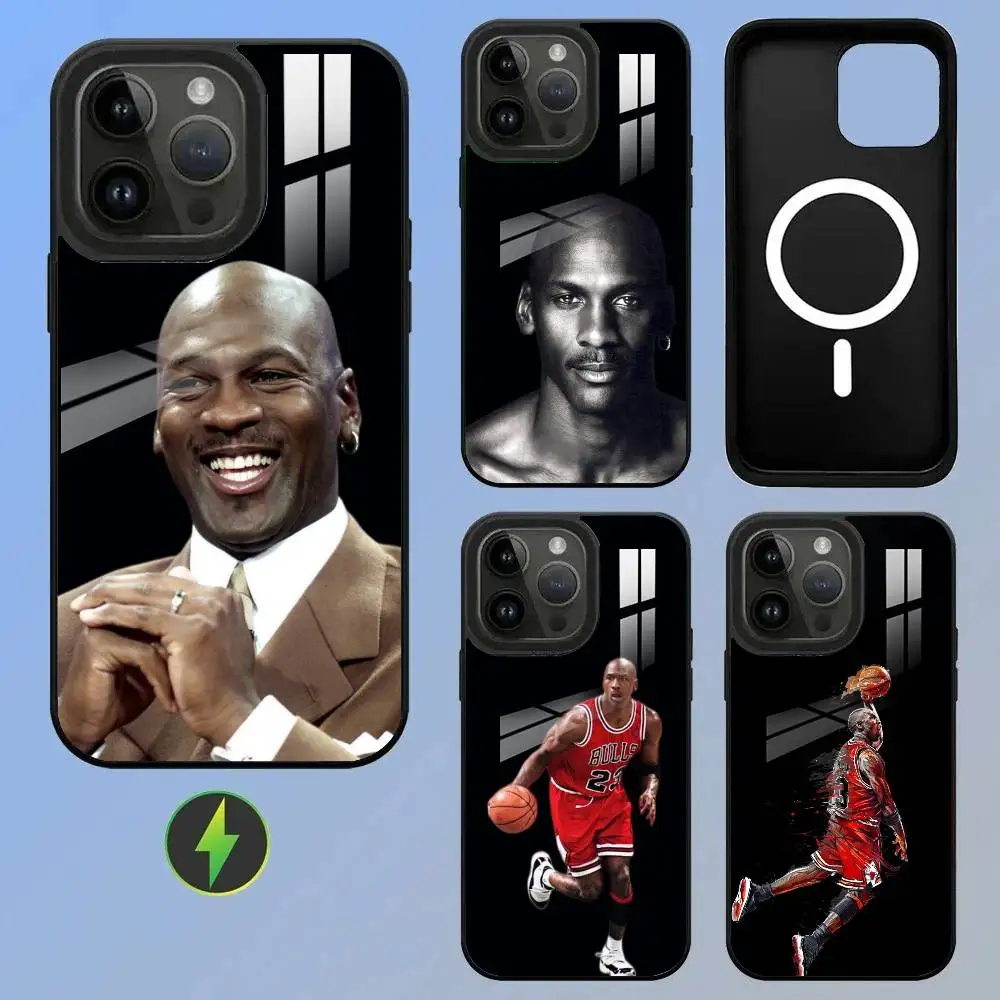 Funda de Teléfono con Textura de Vidrio de Lujo con Diseño de Jordan, el Caballo de la Cancha del Baloncesto, para iPhone 11/12/13/14/15/16/17 Plus, Pro, Pro Max y Air