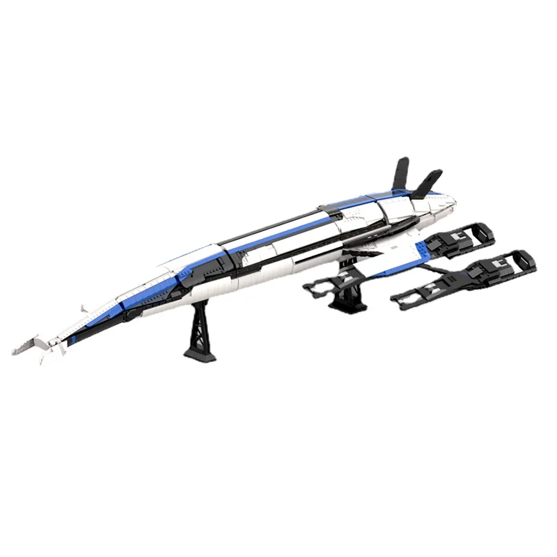 MOC Masss Effects Spaceship Game Building Blocks Set Normandy SR-2 Starships Fighter Commander Shepard Model Bricks Toys Gifts