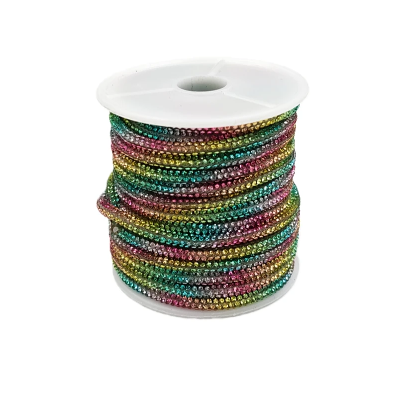 10yards 4mm Kristall Strass Schnur Trim Glas Diamant Seil DIY Nähen Für Kleidung Schuhe Taschen Hochzeit Kleid kostüm Dekoration – Detail 6