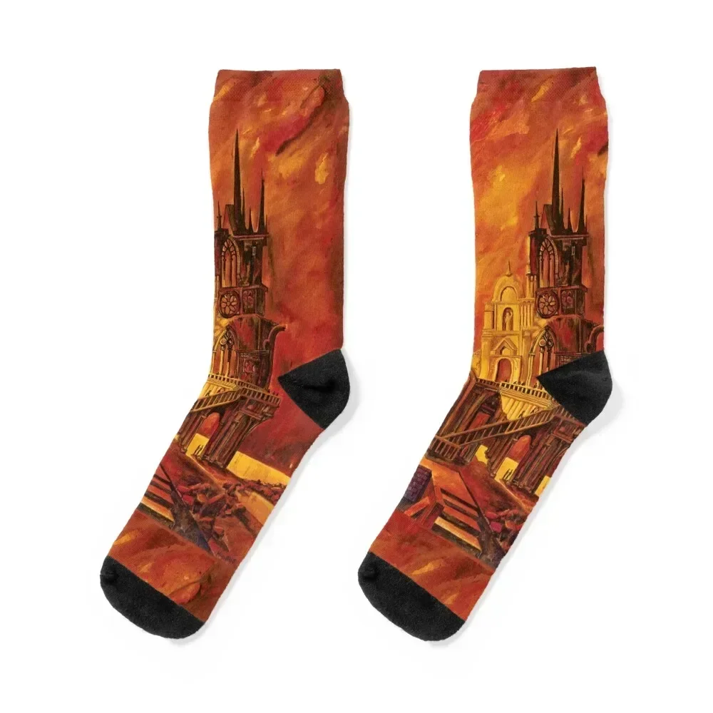 

Cathedral Socks colored Rugby floral fashionable Man Socks Women's soccer anti-slip essential winter Socks For Man Women's