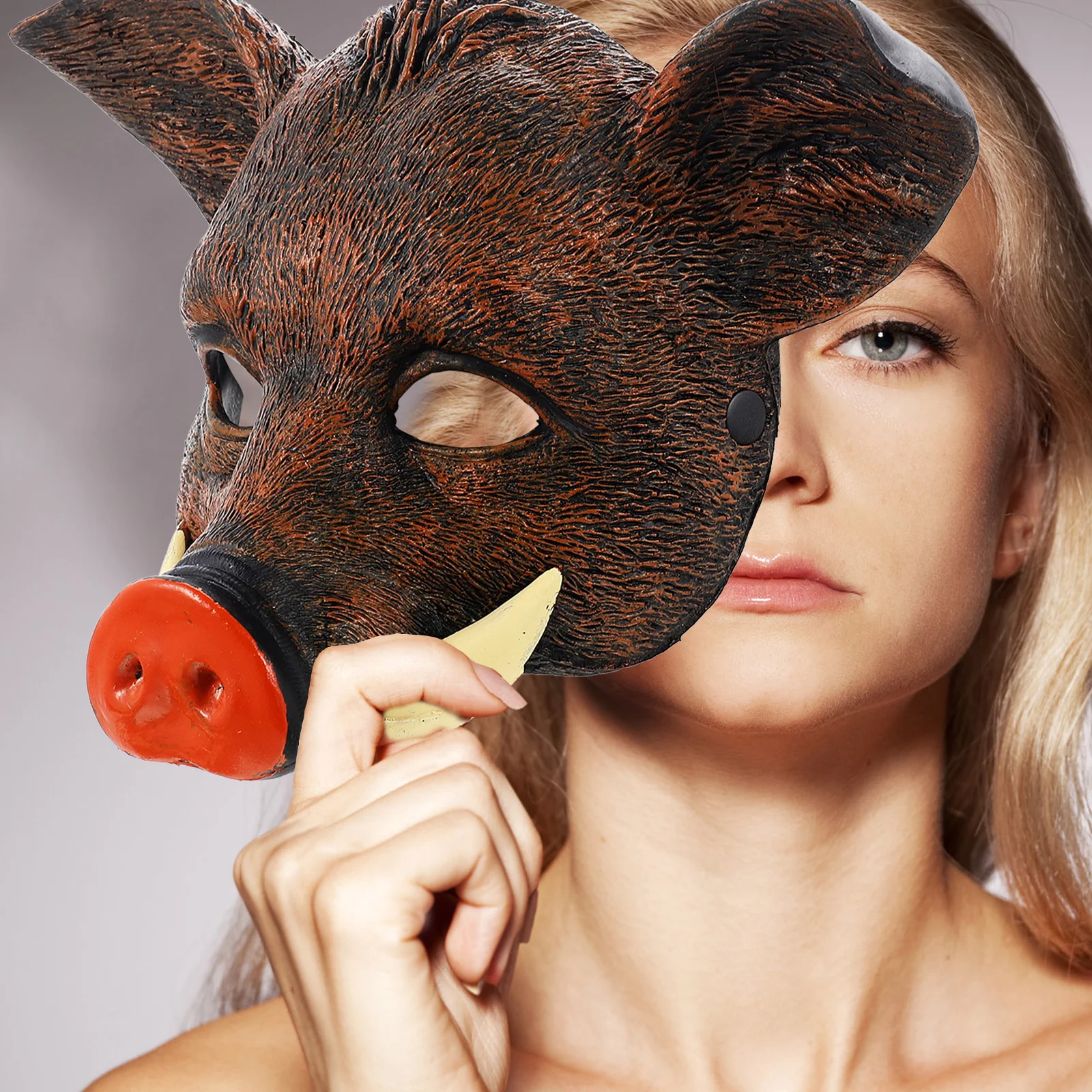 Wild Boar Mask Comfortable Fit Creative Animal Design for Party Cosplay Festival Wearable Decorative Accessory Long-Lasting Use