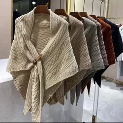 Cashmere Knitting Scarf for Women Winter Shawl Thickened Warm Cloak Wool Scarf Bandana Pashmina Scarves Poncho Foulard Hijab