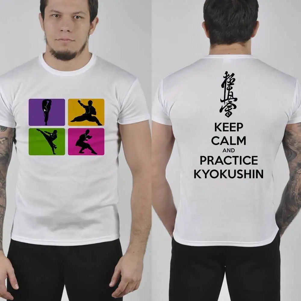 Keep Calm and Practice Kyokushin. Vintage Karate Martial Art T Shirt. Short Sleeve 100% Cotton Casual T-shirts Loose Top S-3XL