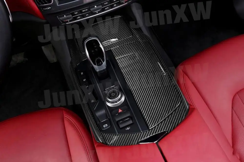 Dry Carbon Fiber Center Console Dashboard AC Air Vent Door Interior Trim Covers for Maserati Levante 2016-2019