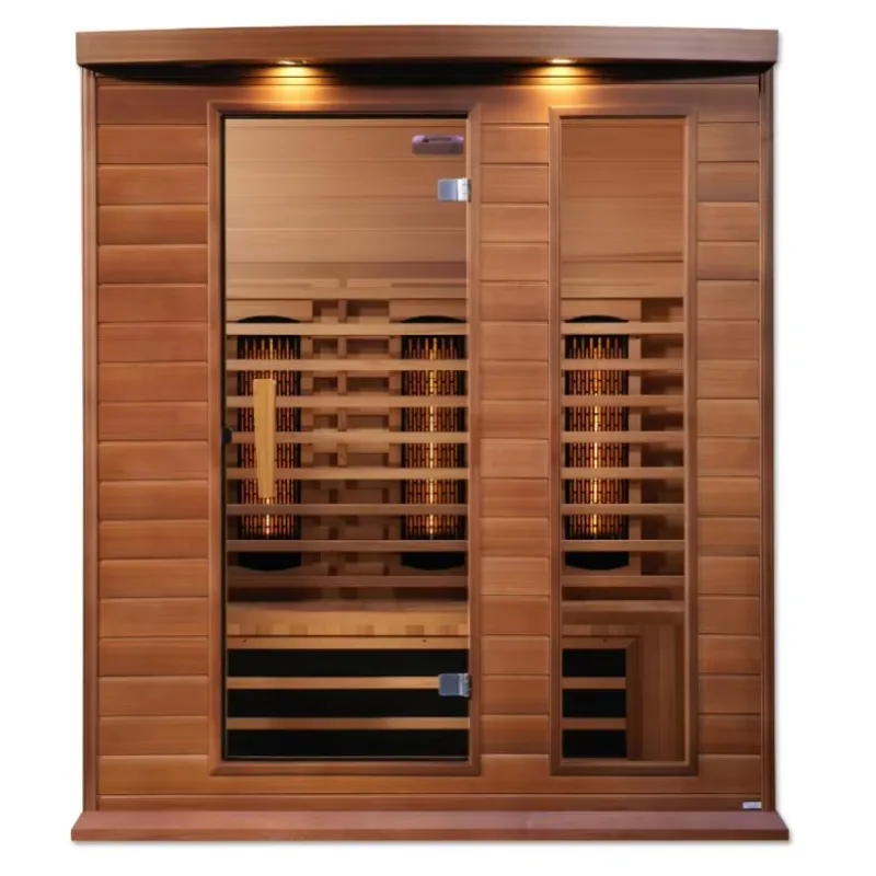 Custom Premium Quality 3-Person Canadian Clear Red Cedar Wood Full Spectrum FAR Infrared Sauna Room