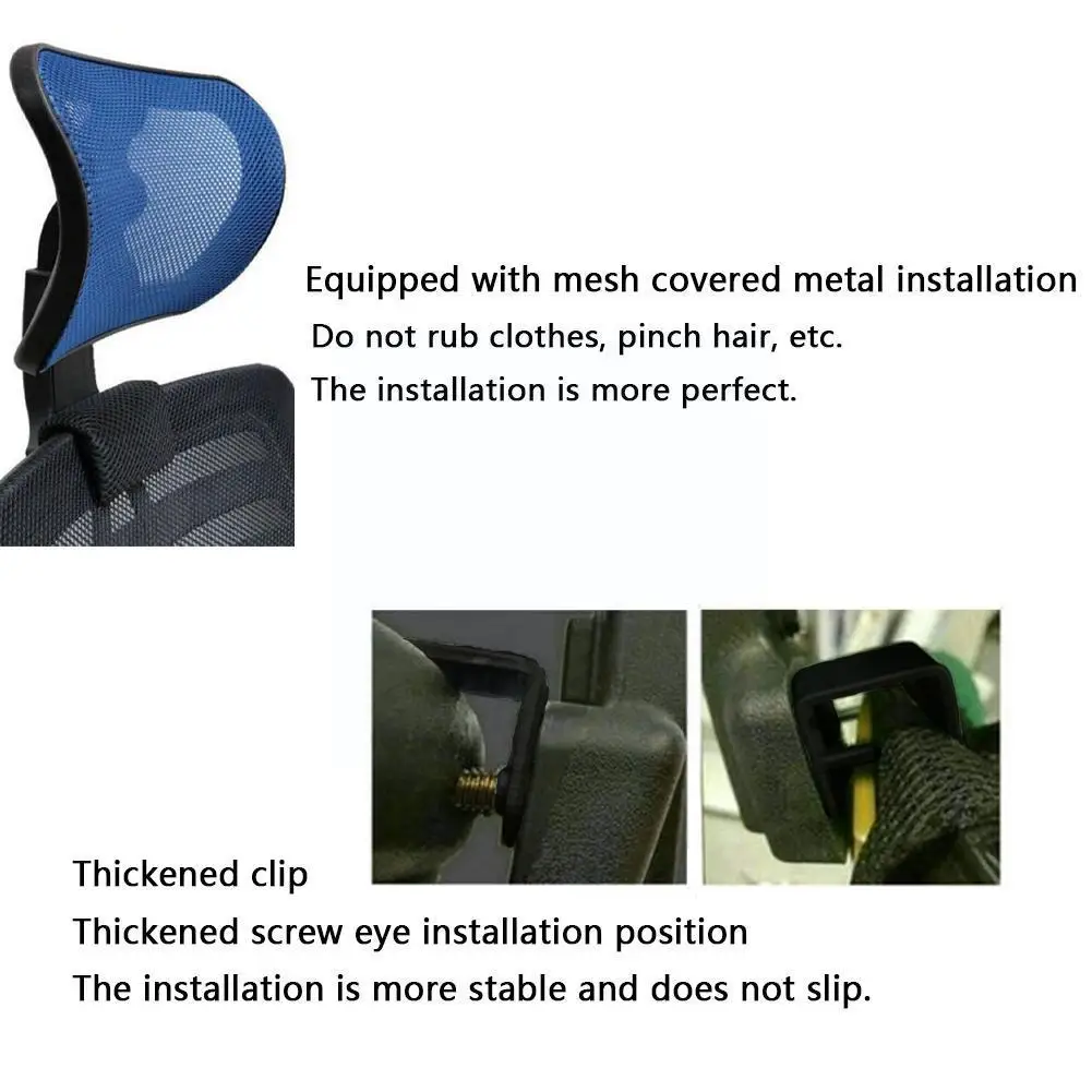 Computer Chair Headrest Without Punch Head Support Protector Cushion Adjustable Height Non-Destructive installation Headrest