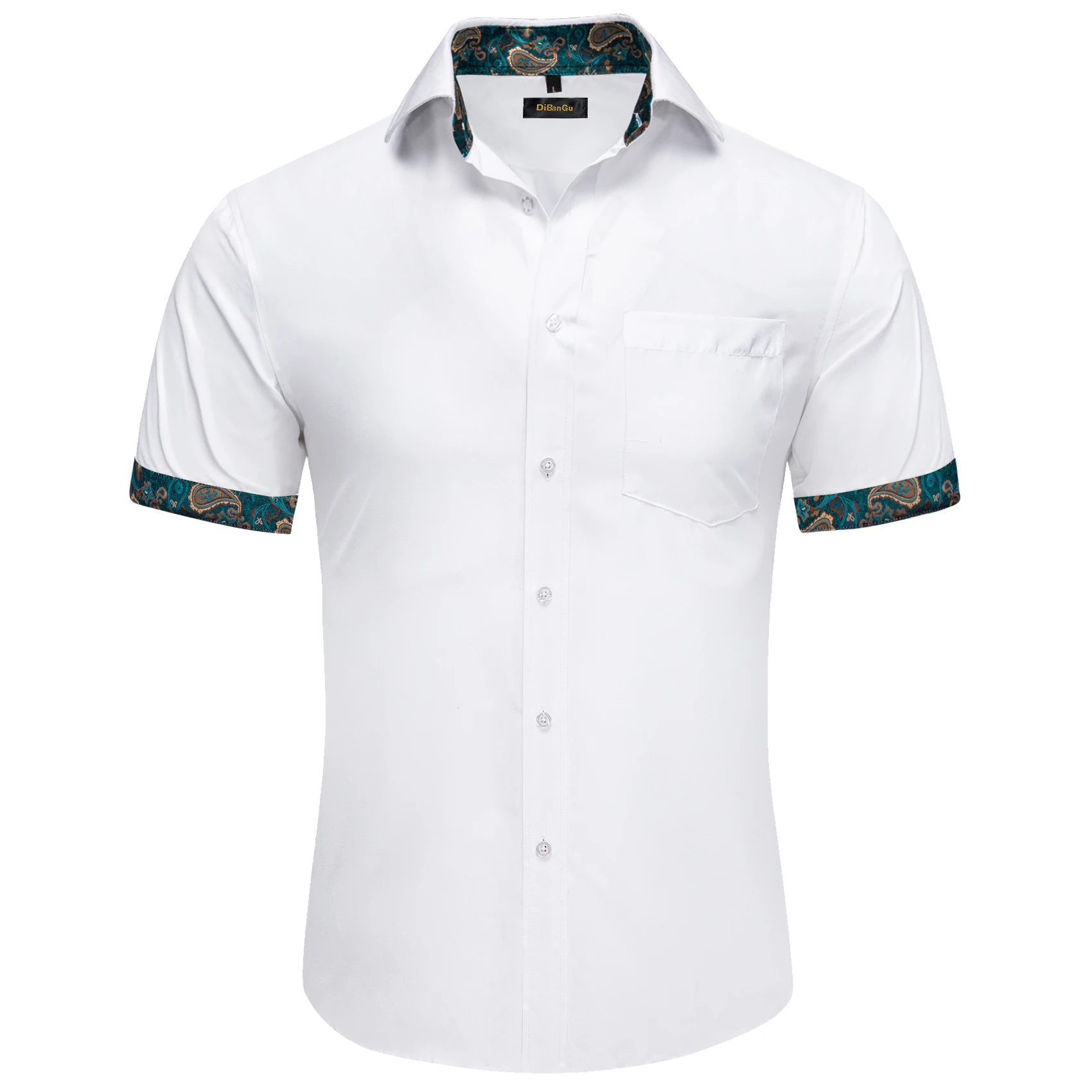 Fashion Spring Summer Short Sleeve Luxury Man Shirt White Black Pink Blue Party Shirt For Men Classic Male Wearing Free Shipping
