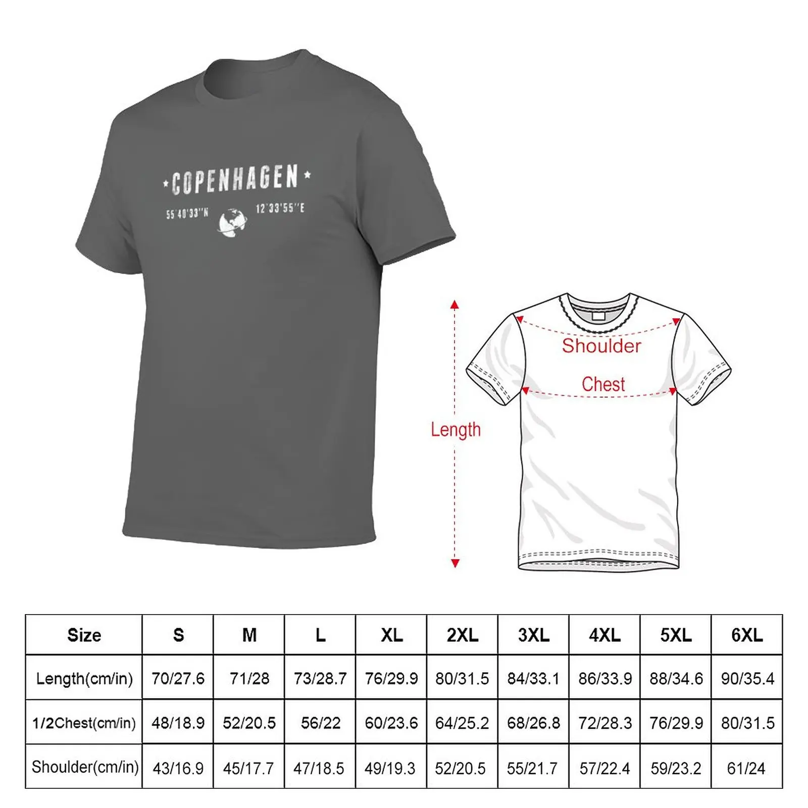 New Copenhagen coordinates T-Shirt custom t shirts design your own anime clothes aesthetic clothes Tee shirt men workout shirt