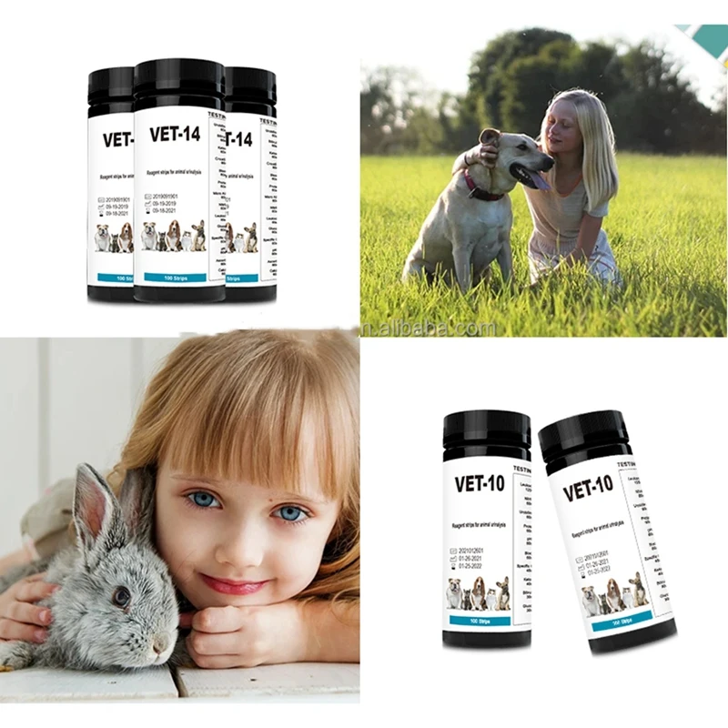 【T330】Pet Urine Testing Strips, 100 Urinalysis Parameter Tests for Dogs,Cats,Vets, Accurate Testing for Veterinarians