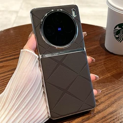 Luxury Qihang Xingmang electroplated plain leather mobile phone case For VIVO X300 X90Pro+ ultra-thin anti-fall protective case