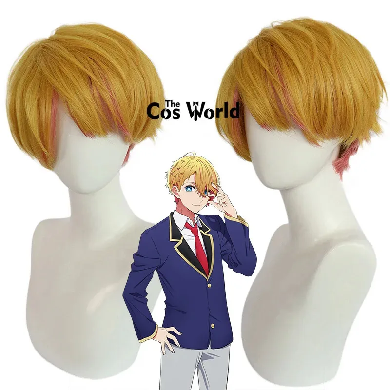 

Oshi no Ko Hoshino Akuamarin 25 см короткие прямые аниме косплей парики волокно термостойкие синтетические волосы + шапочка для парика