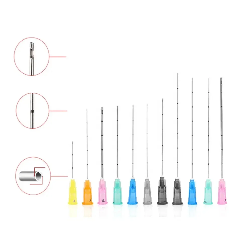18G 21G 22G 23G 25G 27G 30G 50mm/38mm/25mm Gauge Size Individual Packaging 50PCS/Box Professional Face Lifting Blunt Tips