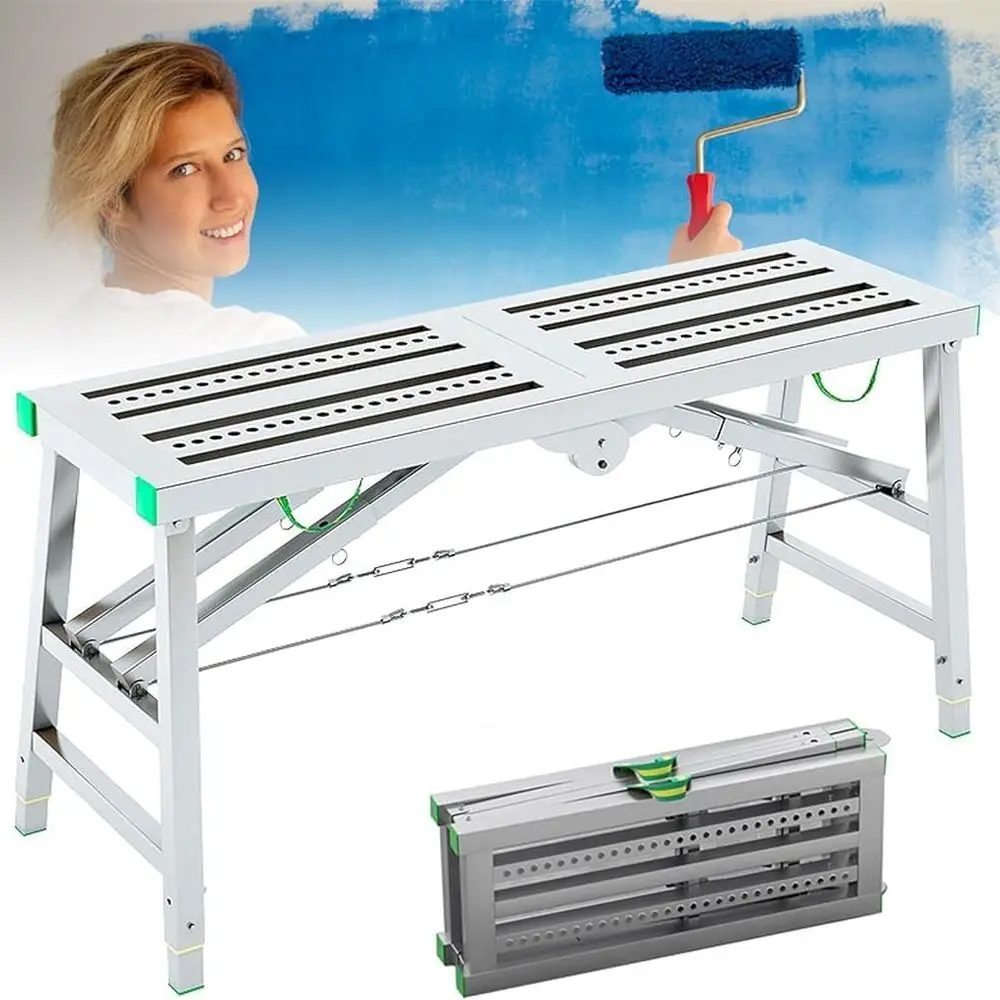 

Multipurpose Steel Scaffolding Platform for Ceiling Work, Cleaning, and Construction, 400kg Load Capacity, 180cm x 30cm