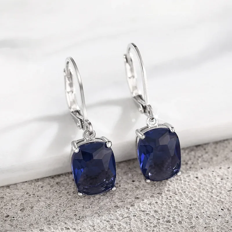 2026 New Minimalist Gift Light Luxury Transparent High Grade Zircon Earrings, Engagement Parties, Elegant Women's Jewelry
