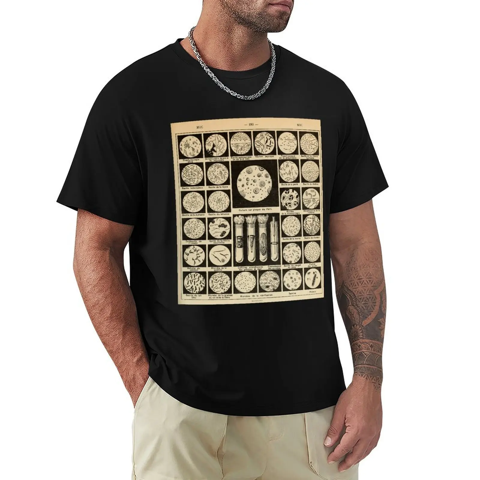 

bacteria culture vintage french science journal T-Shirt fashion shirts shirts graphic tees anime t shirts mens white t