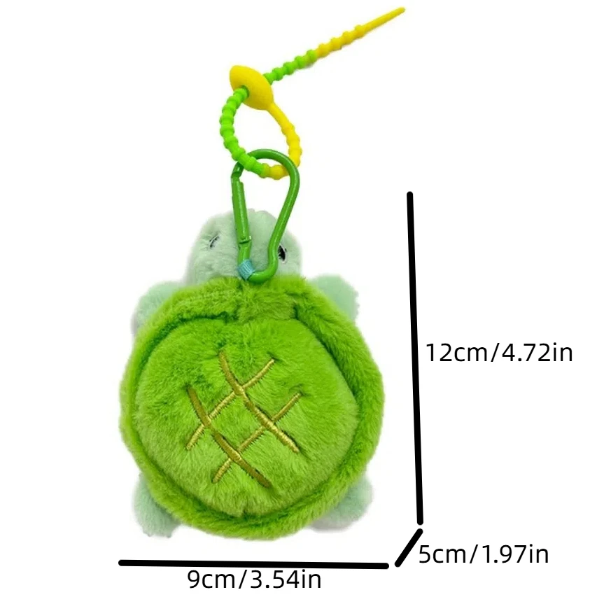 Porte-clés tortue Mamba à la menthe en coton PP, porte-clés en peluche de dessin animé, animal simulant la ponte René, libération soulignée