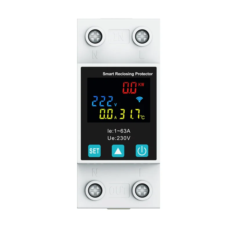 AT41 2X Zigbee TUYA Smart Life 2P/63A Автоматический выключатель Защита от утечки на землю при пониженном напряжении