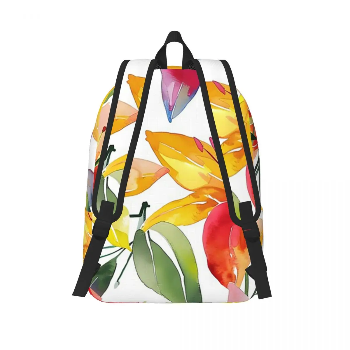 Water Color Bright Floral Seamless Backpack BookBag Children School Bag Laptop Shoulder Bags for Men Women