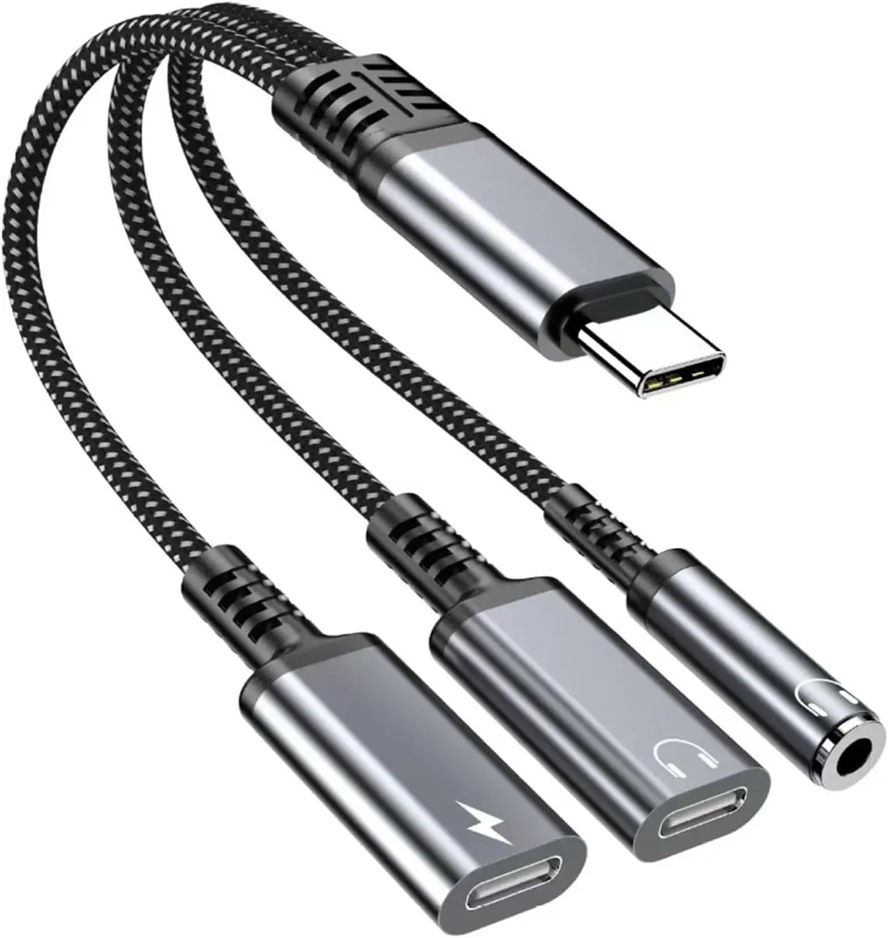 

Адаптер для наушников и зарядного устройства USB-C на 3,5 мм, 3 в 1, двойной разветвитель типа C, зарядное устройство, шнур для наушников для iPhone, iPad, Galaxy