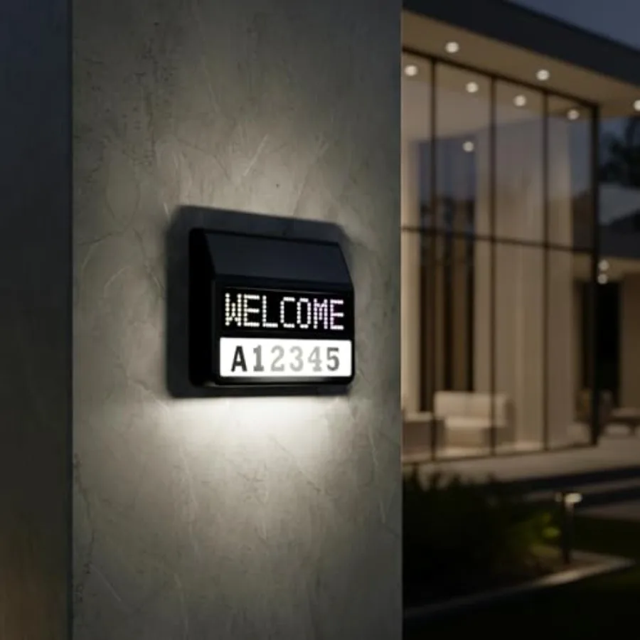 

Solar House Numbers for Outside with Digital Screen APP Control Solar LED Lighted Address Sign Waterproof Address Signs for Yar